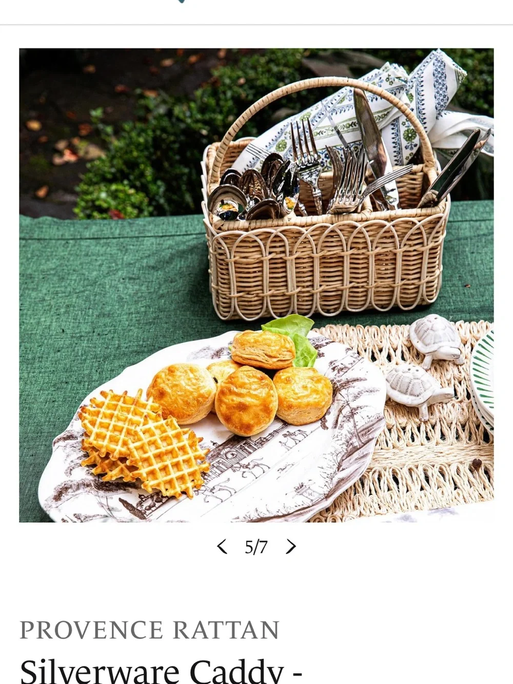 Juliska PROVENCE RATTAN - Silverware Caddy - Whitewash - Picture 5 of 5